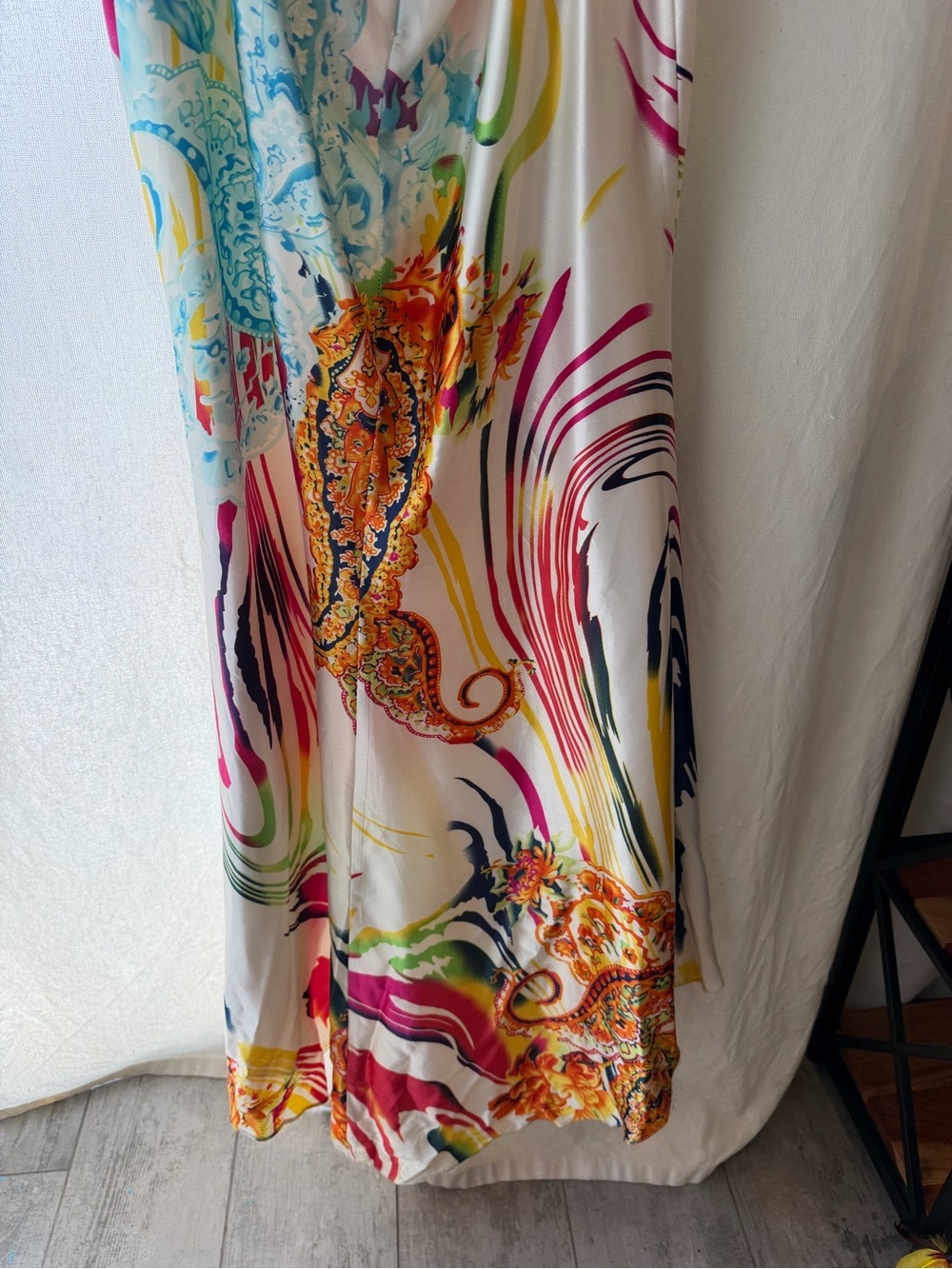 Jasz Couture Multicolor Halter Maxi Dress Embellished Hawaii Prom Womens 8 M/L - Picture 3 of 9